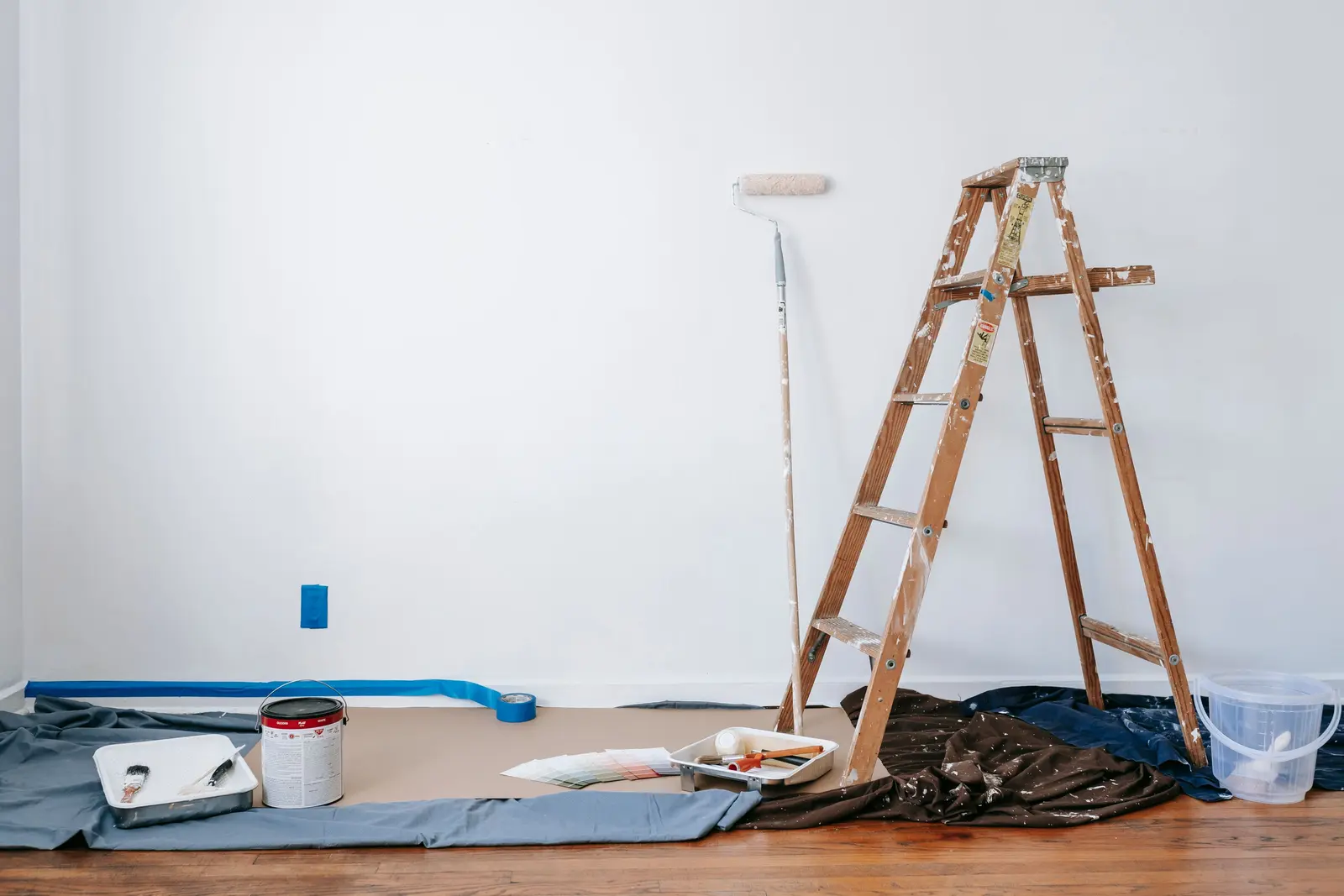 Prepared room for interior painting and home maintenance in Nashua, NH